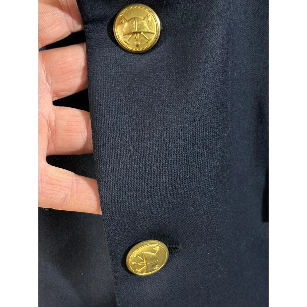 Polo Ralph Lauren Mens Navy‎ Blue Wool Blazer Gold Crest Buttons Made in USA 44R